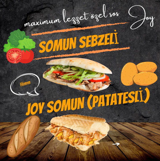 JOY DÖNER SOMON SEBZELİ VE JOY SOMON PATATESLİ TANITIM AFİŞİ